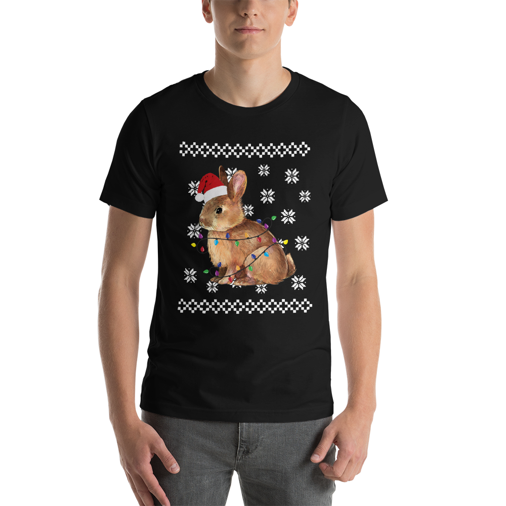 Christmas bunny shirt in black