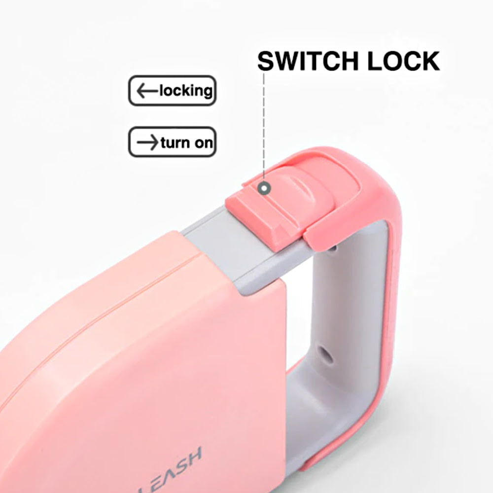 pink retractable dog leash