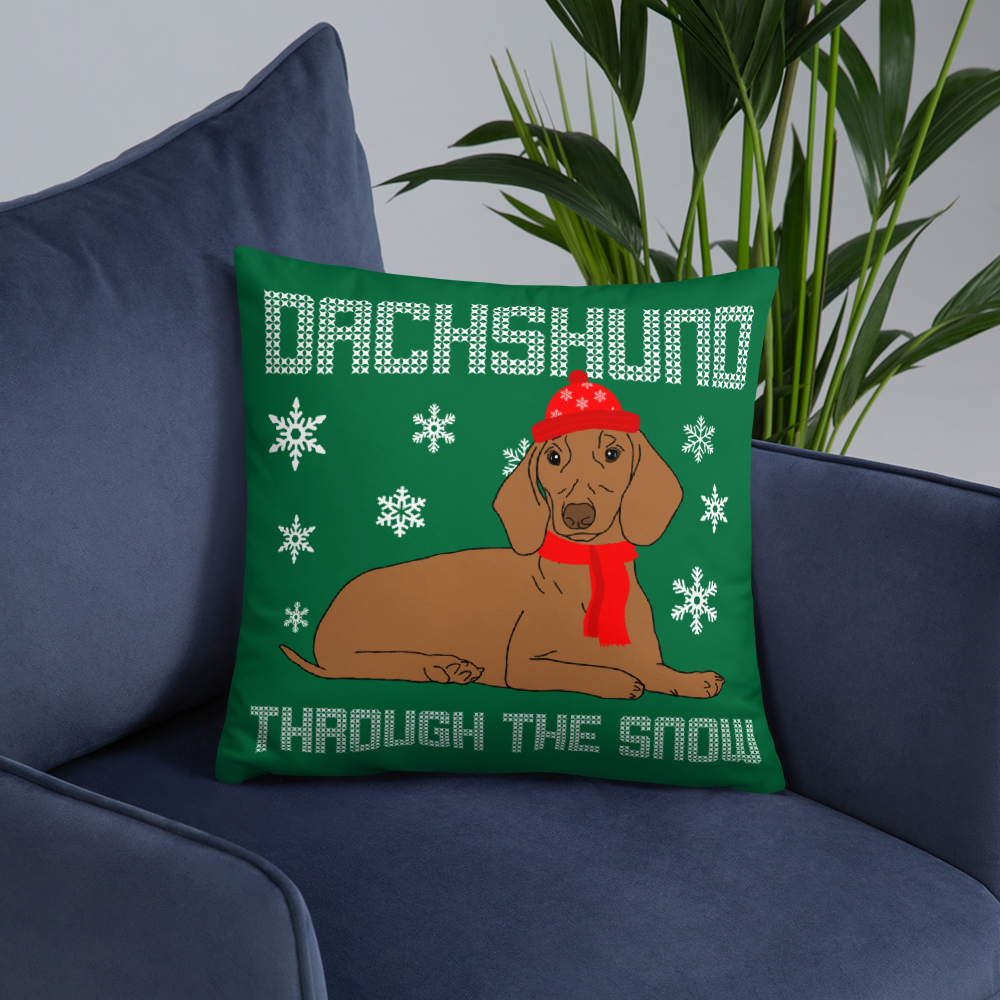 Dachshund  christmas pillow