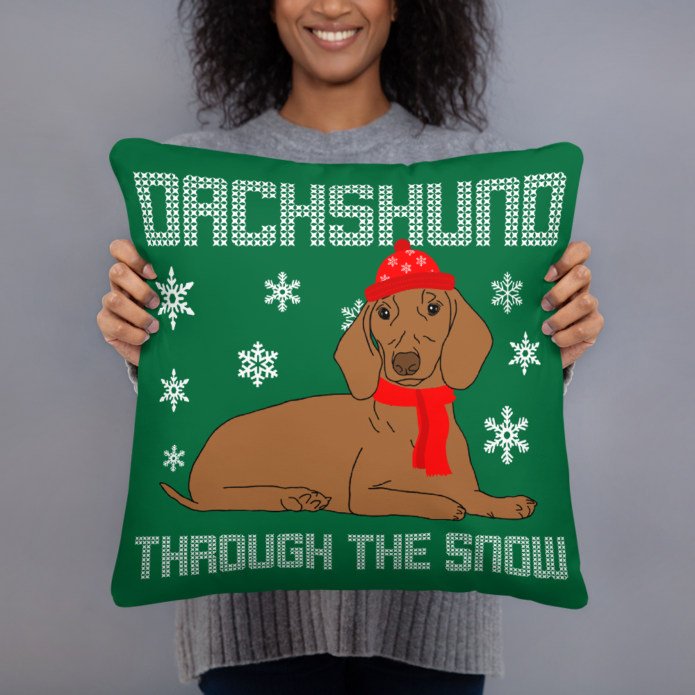 Dachshund  christmas pillow