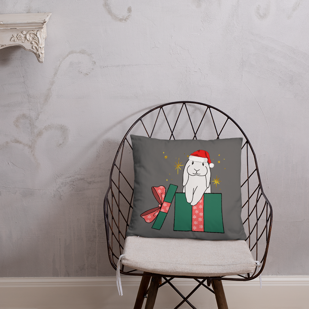 Rabbit christmas pillow