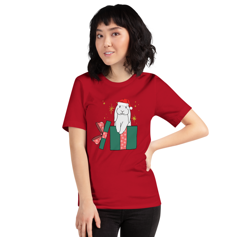Christmas bunny shirt in red