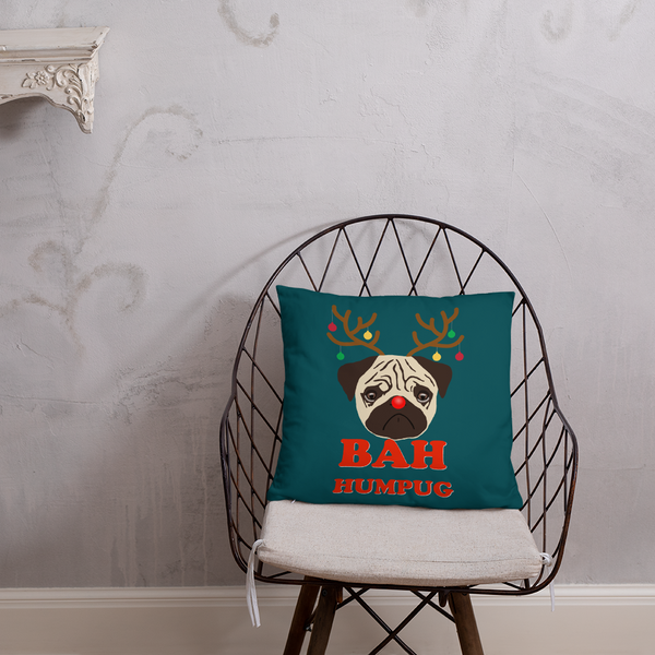 pug christmas pillow