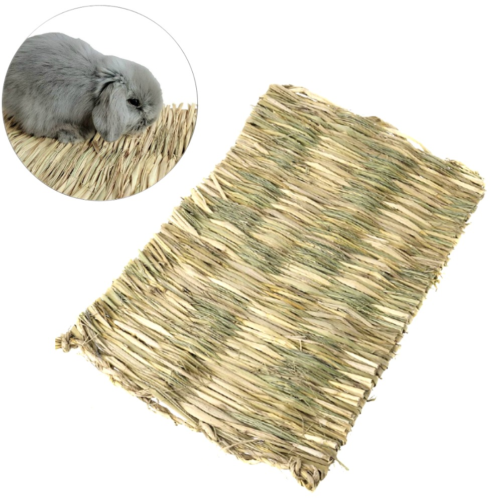 Woven Grass Mat for Rabbits Hop & Bark