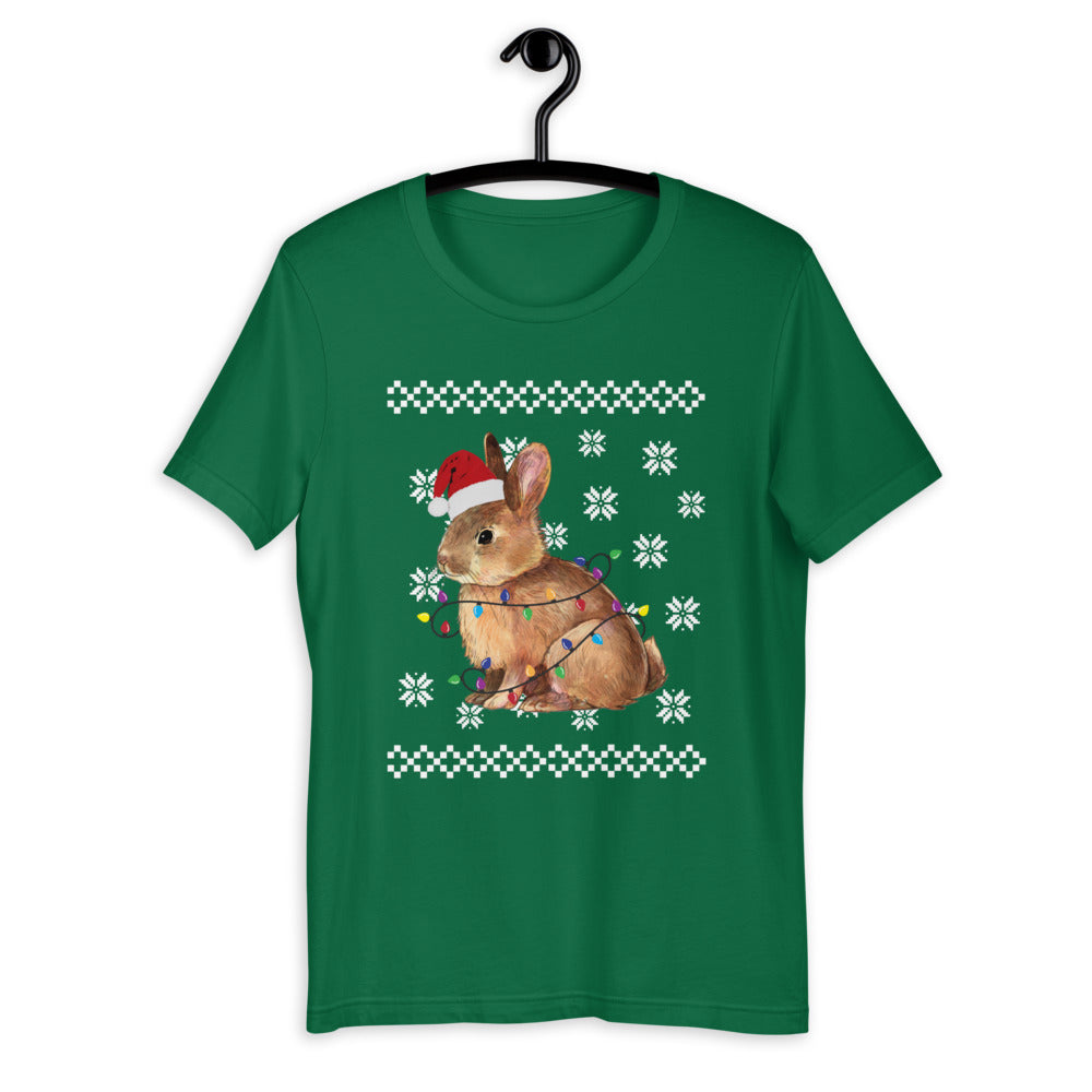 Christmas bunny shirt in green