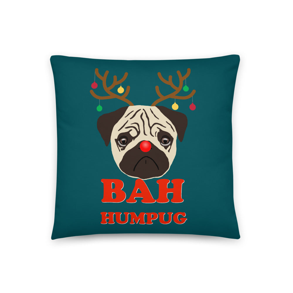 pug christmas pillow