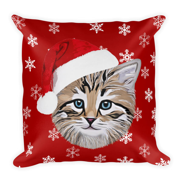 kitty christmas pillow