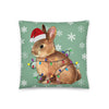 Rabbit christmas pillow