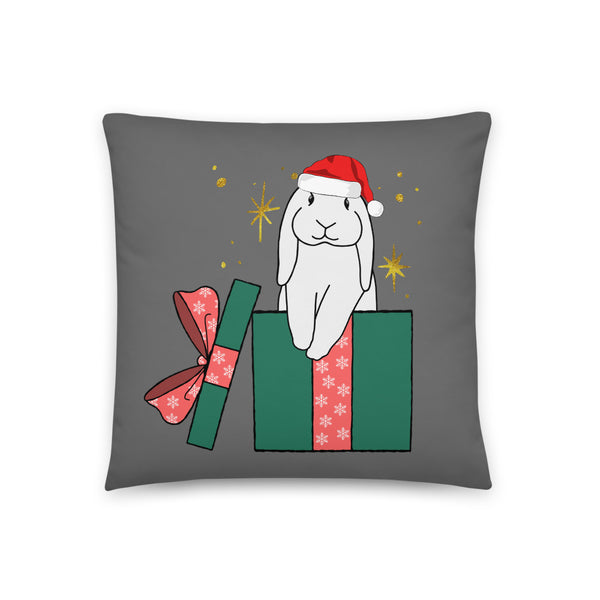 Rabbit christmas pillow